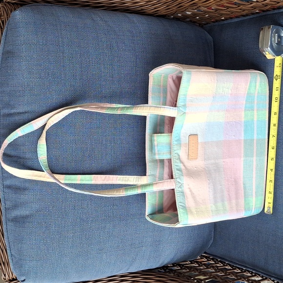 Lauren Ralph Lauren Vintage Plaid Pastel Handbag And Tote Bag - Picture 7 of 16